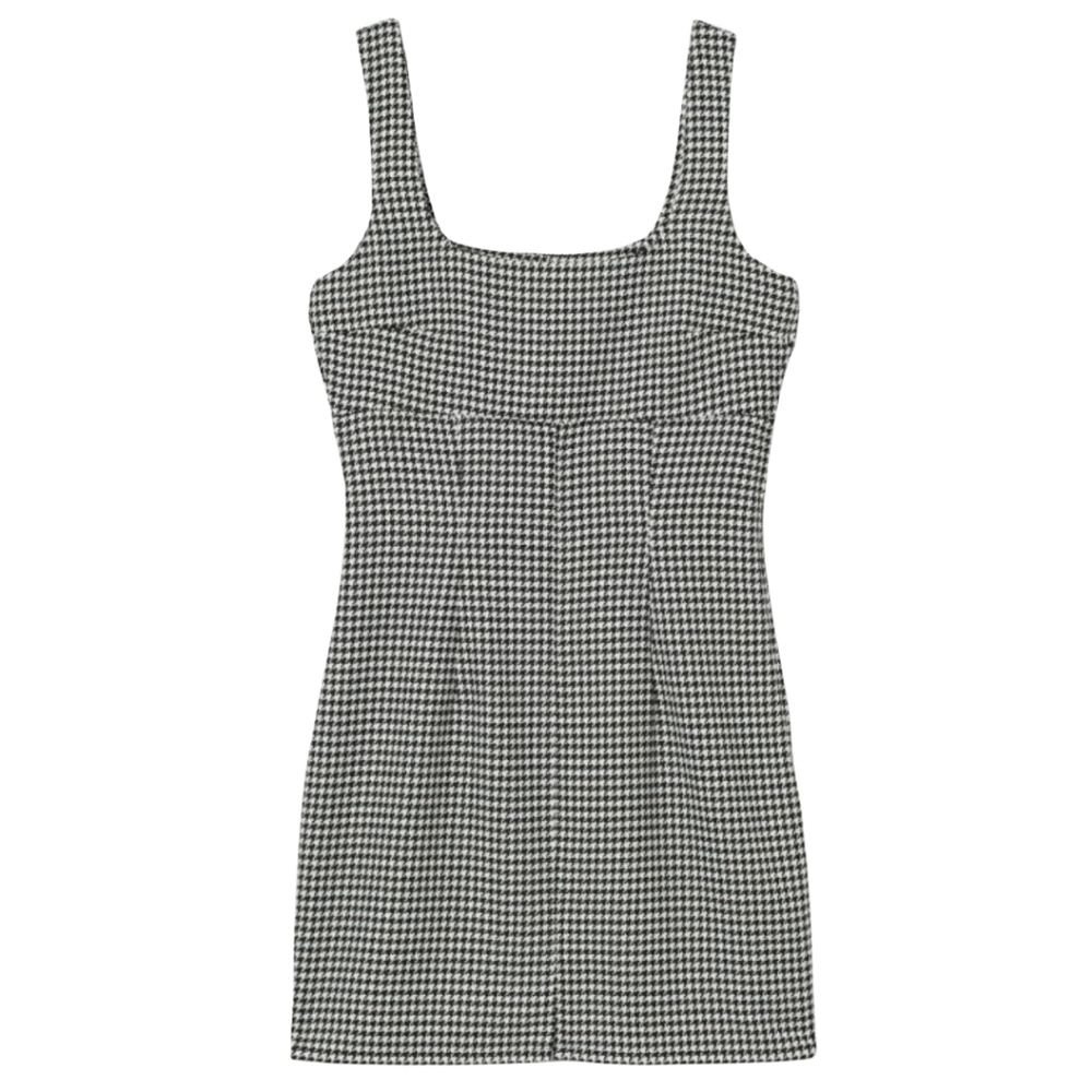 DIVIDED H&M Houndstooth Black and White Medium Sleeveless Dress NWT